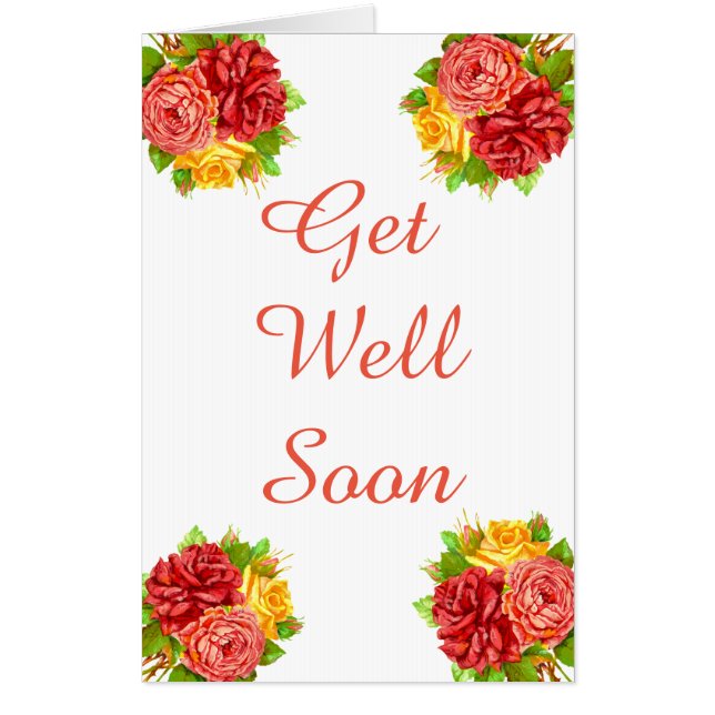 Big Giant flower get well soon card (Front)