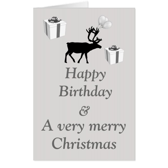 Big Giant Happy birthday at Christmas card (Front)