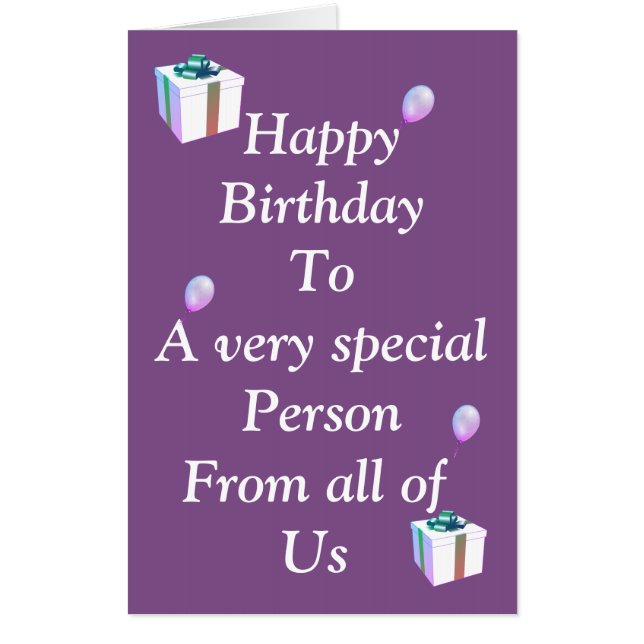 Big Giant Happy birthday from us all card (Front)