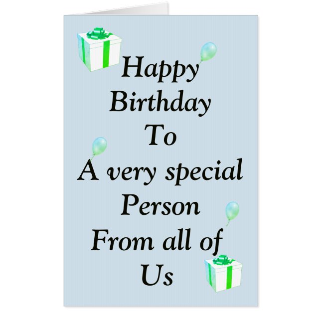 Big Giant Happy birthday from us all card (Front)