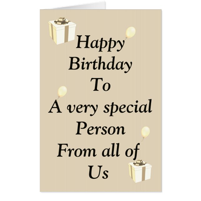 Big Giant Happy birthday from us all card (Front)