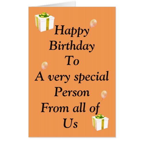 Big Giant Happy birthday from us all card
