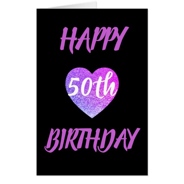 Big Giant heart 50th birthday card (Front)