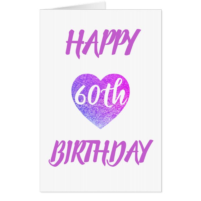 Big Giant heart 60th birthday card (Front)