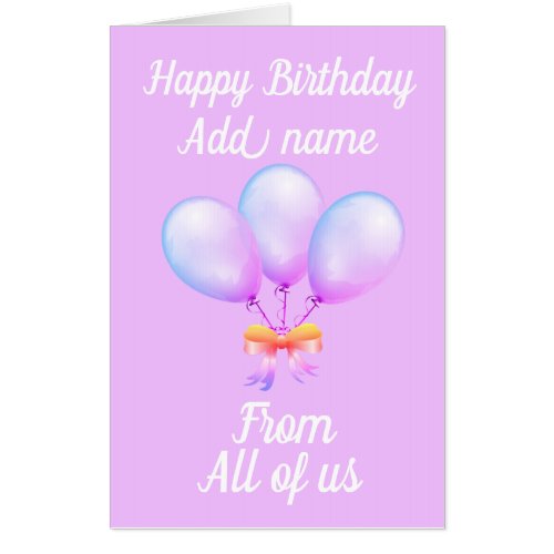 Big Giant Personalised from us all birthday card