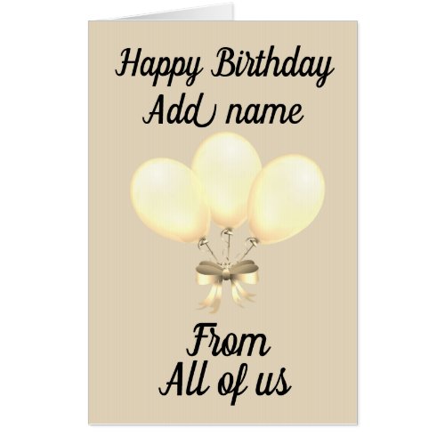 Big Giant Personalised from us all birthday card