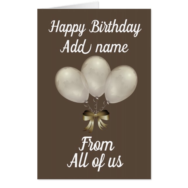 Big Giant Personalised from us all birthday card (Front)