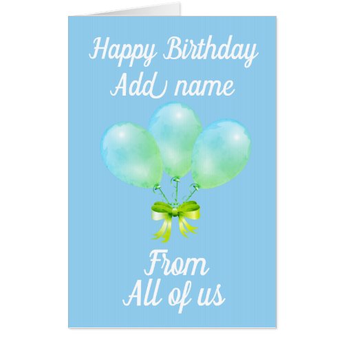 Big Giant Personalised from us all birthday card