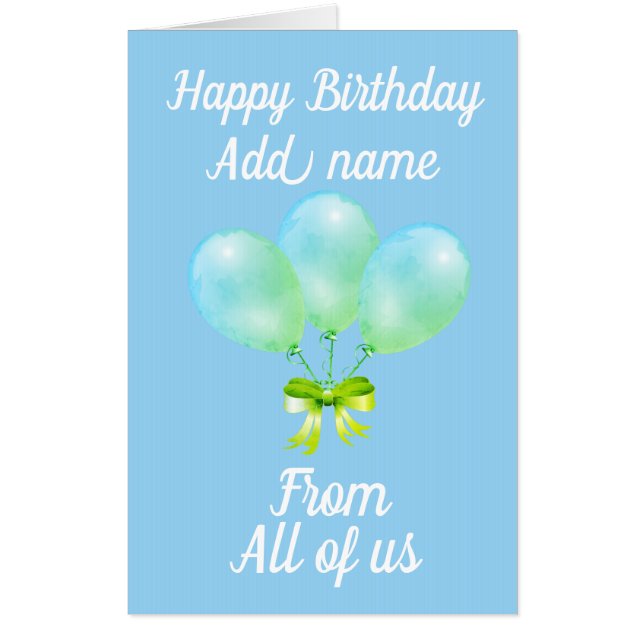 Big Giant Personalised from us all birthday card (Front)