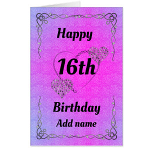 Big Giant special pretty 16th birthday card