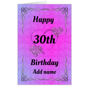 Big Giant special pretty 30th birthday card