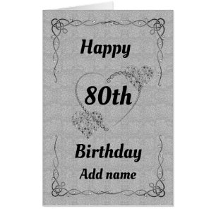 Big Giant special pretty 80th birthday card