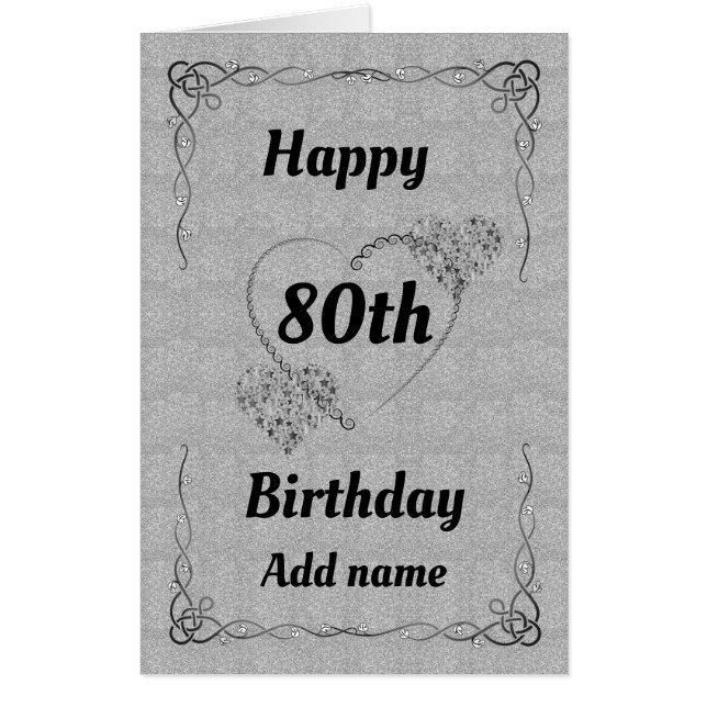 Big Giant special pretty 80th birthday card (Front)