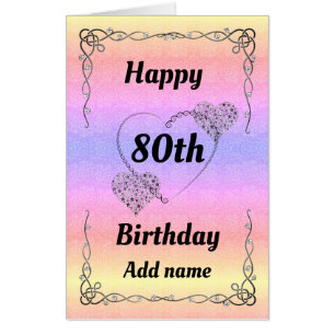 Big Giant special pretty 80th birthday card
