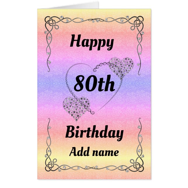 Big Giant special pretty 80th birthday card (Front)