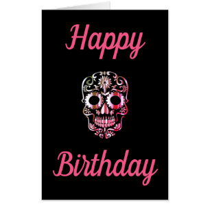Big Giant stylish alternative skull birthday card