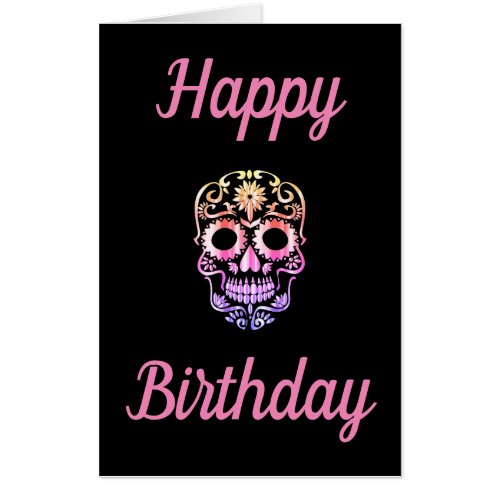 Big Giant stylish alternative skull birthday card