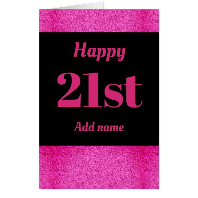 Big Giant stylish personalised birthday card 21st (Front)