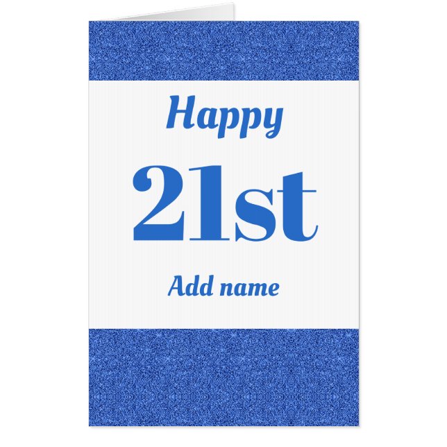 Big Giant stylish personalised birthday card 21st (Front)