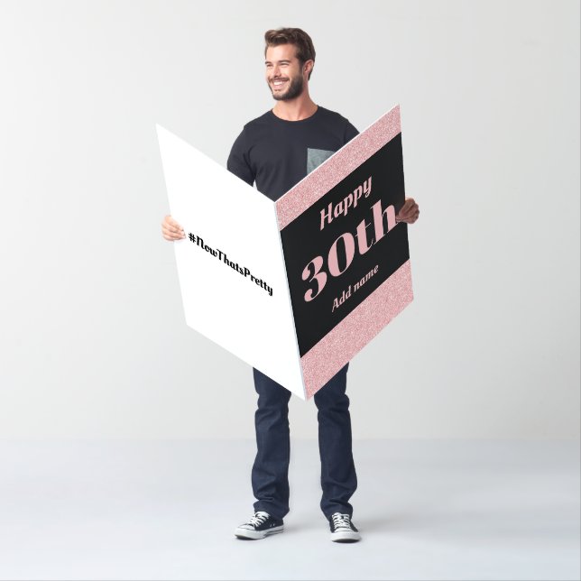 Big Giant stylish personalised birthday card 30th (In Situ)