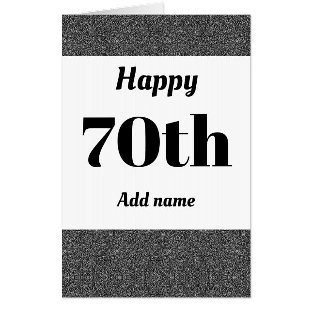 Big Giant stylish personalised birthday card 70th (Front)