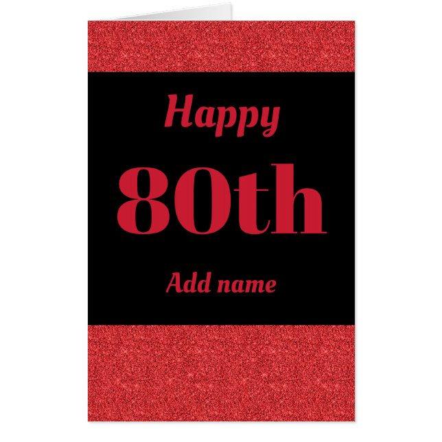 Big Giant stylish personalised birthday card 80th (Front)