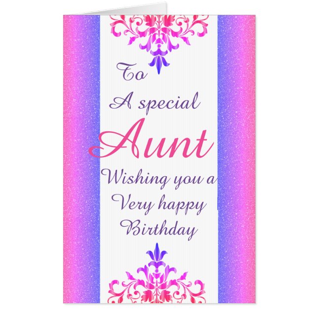 Big Giant stylish special aunt birthday card (Front)