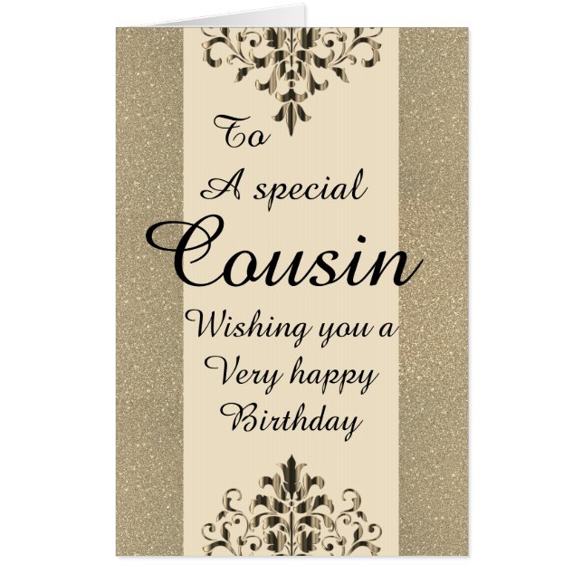 Big Giant stylish special cousin birthday card (Front)