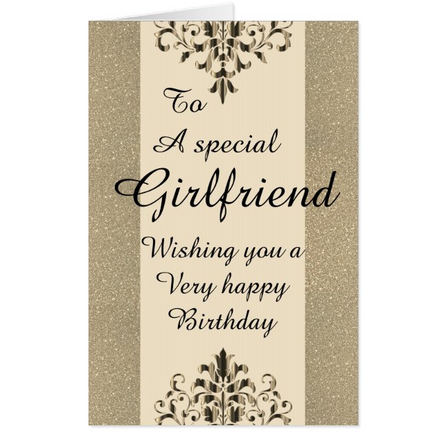 Big Giant stylish special girlfriend birthday card (Front)