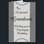 Big Giant stylish special grandson birthday card<br><div class="desc">Giant stylish special grandson birthday card</div>