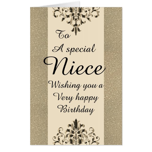 Big Giant stylish special niece birthday card (Front)