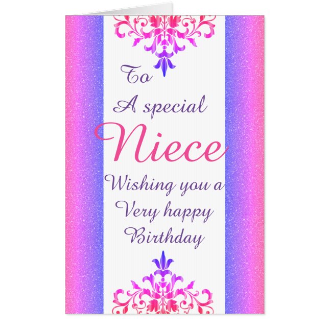 Big Giant stylish special niece birthday card (Front)