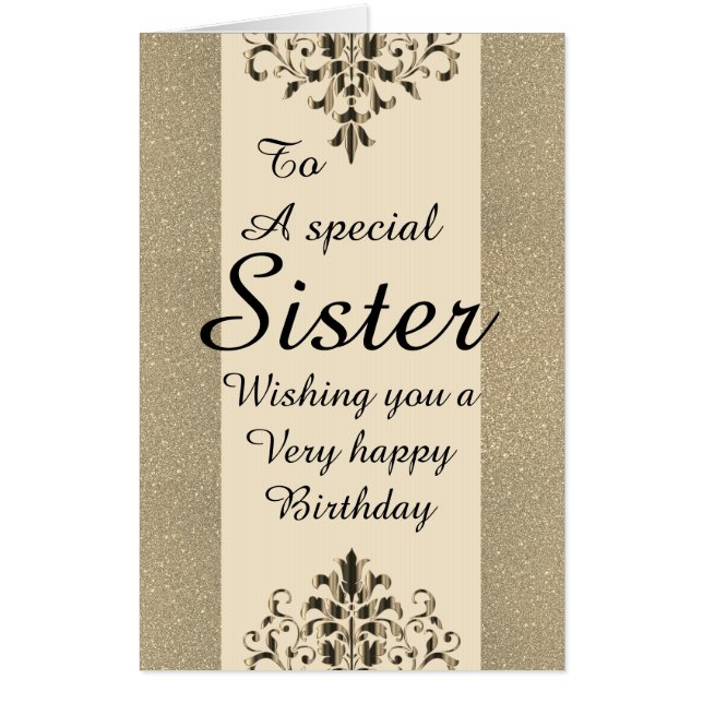 Big Giant stylish special sister birthday card (Front)