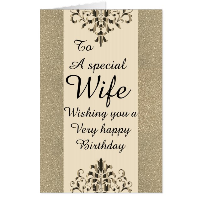 Big Giant stylish special wife birthday card (Front)