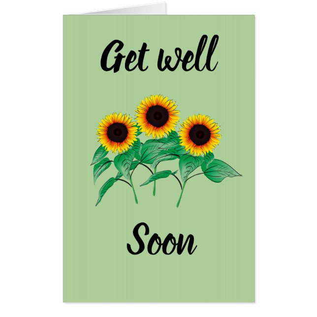 Big Giant sunflower get well soon card (Front)