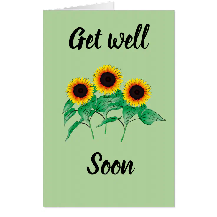 Big Giant Sunflower Get Well Soon Card Zazzle