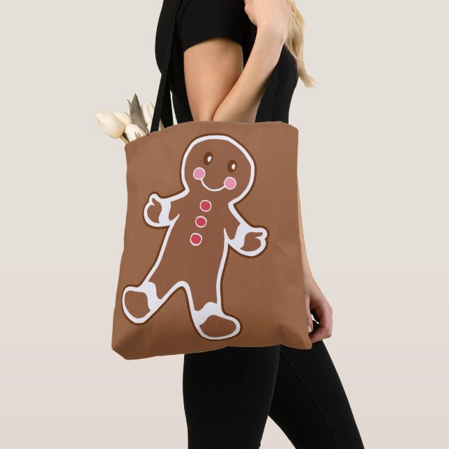 Big Gingerbread Boy Tote Bag (Close Up)