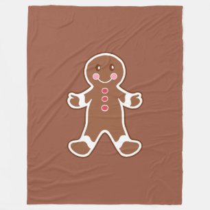 Big Gingerbread Fleece Blanket 