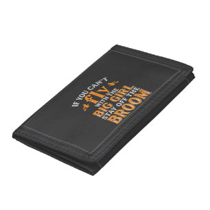 Big Girl Broom Halloween Witch Quote Tri-fold Wallet
