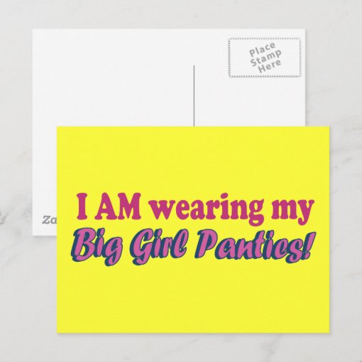 Big Girl Panties Text Design Postcard Zazzle
