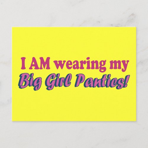 Big Girl Panties Text Design Postcard