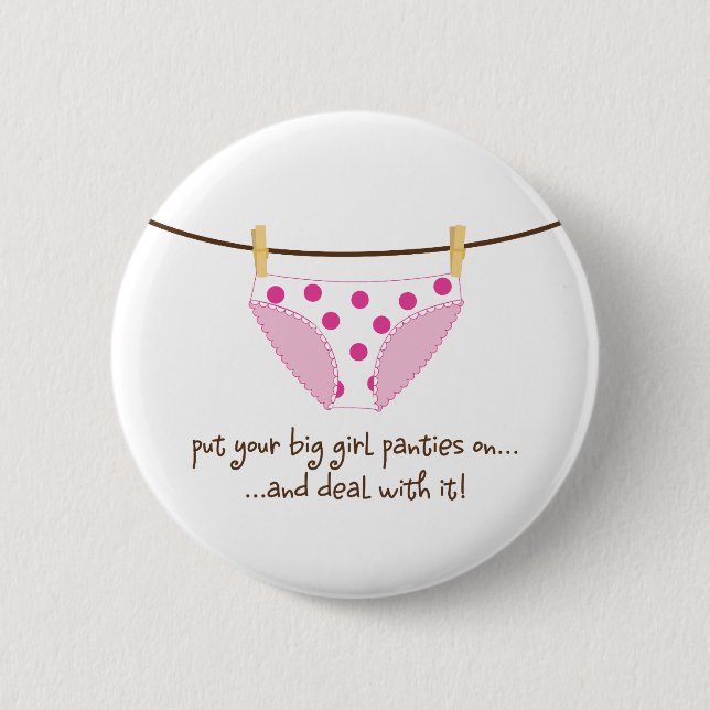 big girl pinback button (Front)