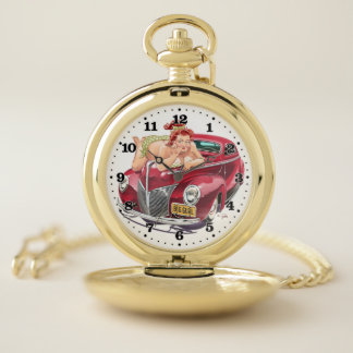 Big Girl - Plus-Size Hot Rod Pinup - Pocket Watch