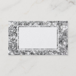Big Glitter Sparkle Silver Blank Business Cards