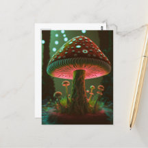 Big Glowy Mushroom - Green & Orange