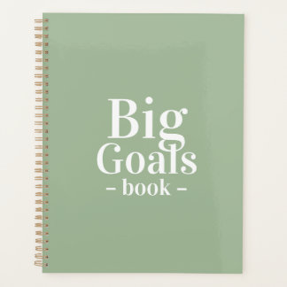 Big Goals Book White Sage Green Planner