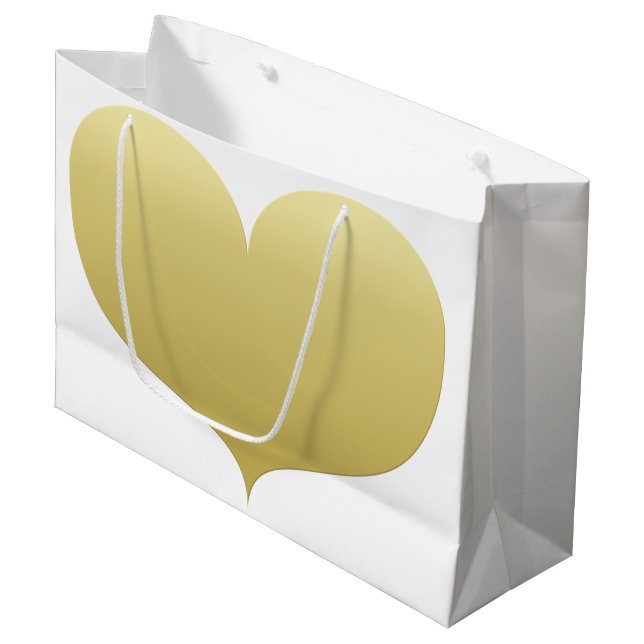 Big Gold Heart | Romantic Gift Bag (Front Angled)