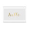 Big Gold Hello Gray and White Business Card