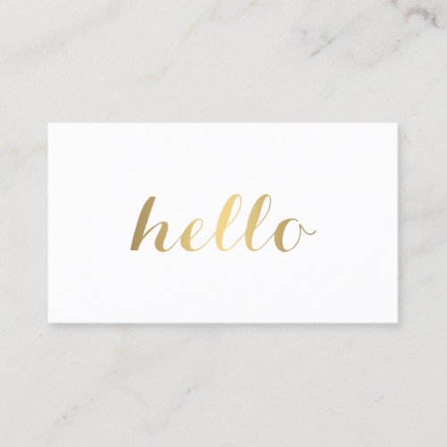 Big Gold Hello Simply Stated Business Card
