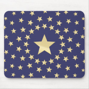 Big Golden Star circled by smaller stars Mouse Pad